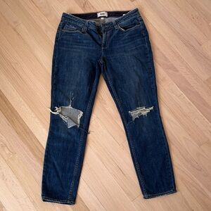 PAIGE Dark Indigo Distressed Annabella slim Jeans
